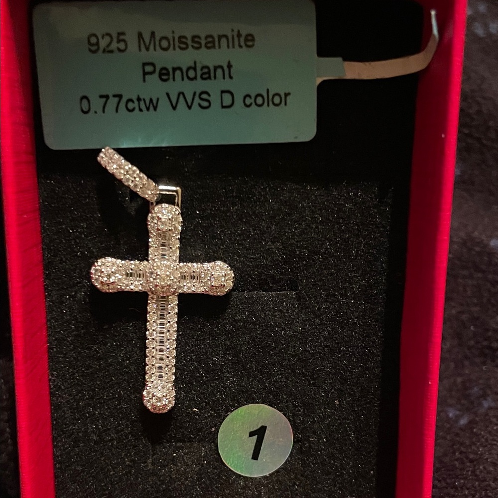 Moissanite Cross Pendant